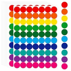 1050 PCS Colored Dot Sticker, 10 Bright Color Round Polka Circle Labels for Warehouse, Retail, Home Organization, Classroom, Office, Food Service and Medical (Each Measure 3/4")