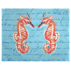 Betsy Drake Coral Seahorses Place Mat Set of 4