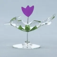 Roman Club Pack of 48 Glass Birds With Flower Figurines Clear