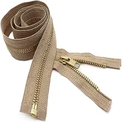 YKK 22" Medium Weight Jacket Zipper YKK #5 Brass ~ Separating ~ 573 Beige (1 Zipper/Pack)