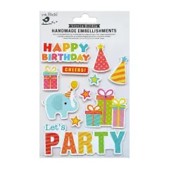 Little Birdie Birthday Embellishment 11/Pkg-Let's Party