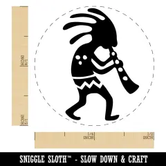 Kokopelli Southwest Native American Fertility Deity Self-Inking Rubber Stamp for Stamping Crafting Planners Orange
