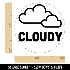 Cloudy Cloud Weather Day Planner Self-Inking Rubber Stamp for Stamping Crafting Planners Pink
