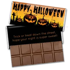Halloween Candy Party Favors Belgian Chocolate Bars - Pumpkins