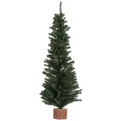 1 Tree - 32" Mini Pine Tree 383 Tips Wood Base Green