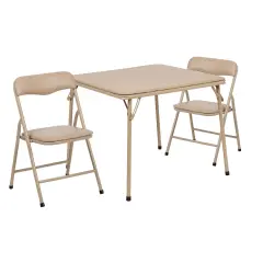 Emma and Oliver Kids 3 Piece Folding Table and Chair Set - Kids Activity Table Set