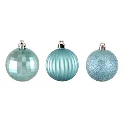 Northlight Shatterproof 3-Finish Christmas Ball Ornaments - 2.5" (60mm) - Ocean Blue - 100ct