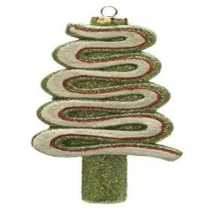 Northlight 6" Green and White Shatterproof Glitter Lollipop Christmas Ornament