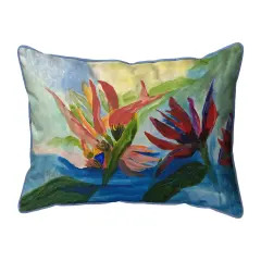 Betsy Drake Flaming Flowers Extra Large Zippered Pillow 20x24 Multicolor