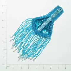 Designer Epaulet Sequin Applique/Patch AquaBlue