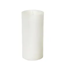 Melrose 9" Battery Operated Solid White Flameless LED Pillar Candle with Moving Flame