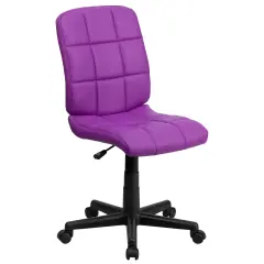Emma and Oliver Mid-Back Quilted Vinyl Swivel Task Office Chair Purple