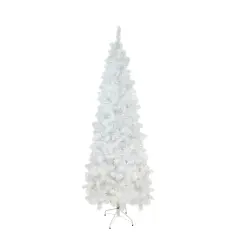 Northlight 7.5' Pre-Lit White Pencil Pine Artificial Christmas Tree - Warm White LED Lights