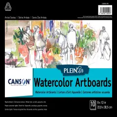 Canson Artist Series Plein Air Watercolor Artboards 9"X12"-10 Boards