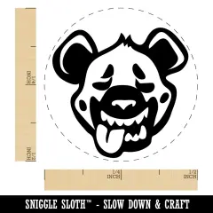 Smiling Spotted Hyena Head Self-Inking Rubber Stamp for Stamping Crafting Planners Sky Blue