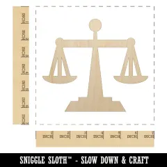 Scales of Justice Legal Lawyer Icon Unfinished Wood Shape Piece Cutout for DIY Craft Projects