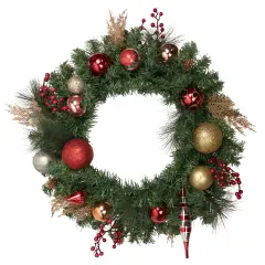 Northlight Green Mixed Foliage and Ornaments Artificial Christmas Wreath - 30" - Unlit