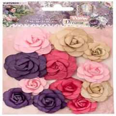 Studio Light Paper Flowers 12/Pkg-Nr. 11, Victorian Dreams