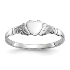 10K White Gold Heart Ring Childs Jewelry Size 4.5
