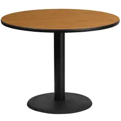 Emma and Oliver 42" Round Laminate Table Top with 24" Round Table Height Base Natural