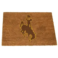 The Memory Company NCAA Wyoming Cowboys Logo Rectangular Coir Door Mat 29.5" x 19.5" Brown