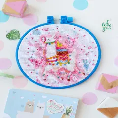 Cross-stitch kit Llama-llama