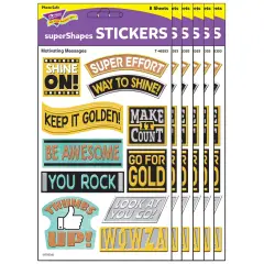 I &hearts; Metal Motivating Messages superShapes Stickers - Large, 88 Per Pack, 6 Packs