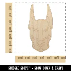 Doberman Pinscher Dog Head Unfinished Wood Shape Piece Cutout for DIY Craft Projects