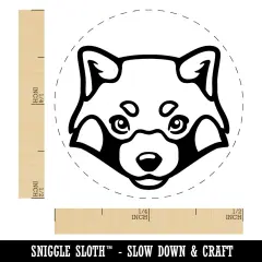 Red Panda Face Self-Inking Rubber Stamp for Stamping Crafting Planners Fuchsia