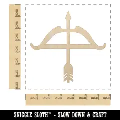 Archery Bow and Arrow Unfinished Wood Shape Piece Cutout for DIY Craft Projects