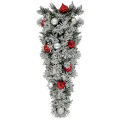 Northlight 3' Pre-Lit Snowy Bristle Pine Artificial Christmas Swag, Warm White LED Lights Green