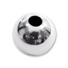 Round Beads 6mm Sterling Silver (2-Pcs)