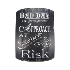 Distressed Finish Retro BAD DAY IN PROGRESS Metal Sign