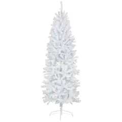 Northlight 6.5&rsquo; Pre-Lit Slim Geneva White Spruce Artificial Christmas Tree, Green Lights