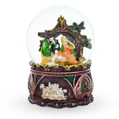 Nativity Serenity Water Snow Globe with "Silent Night" Music Box