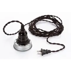 Darice 15.5' Cleveland Vintage Lighting Inside Canning Jar Light Bulb Lamp Adapter Socket Cord Black