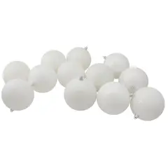 Northlight Shatterproof 4-Finish Christmas Ball Ornaments - 2.5" (60mm) - Winter White - 24ct