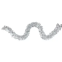 Northlight Snowblush Wide Cut Tinsel Christmas Garland - 12' x 3" - Silver - Unlit