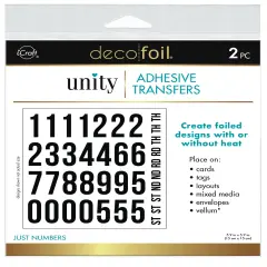 Deco Foil Adhesive Transfer Sheets by Unity 5.9" x 5.9"-Just Numbers