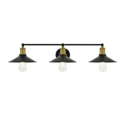 Etude 3 light brass and black Wall Sconce