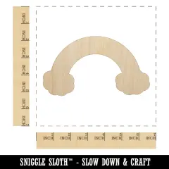 Rainbow with Clouds Solid Unfinished Wood Shape Piece Cutout for DIY Craft Projects
