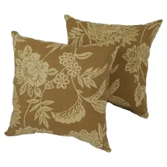 Blaziing Needles 17-inch Outdoor Spun Polyester Throw Pillows (Set of 2) - Fairmont Natural