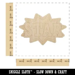 Star Burst Fun Text Teacher School Unfinished Wood Shape Piece Cutout for DIY Craft Projects