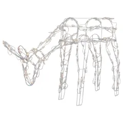 Northlight Lighted Feeding Reindeer Outdoor Christmas Decoration - 42" - White - Clear Lights