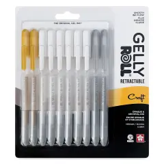 Sakura Gelly Roll Retractable Craft Pens - Assorted, Medium Tip, Set of 10