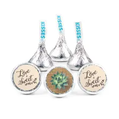 324ct Wedding Stickers for Hershey's Kisses - Succulent Themed - By Just Candy