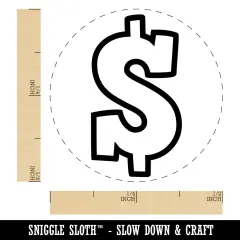 Dollar Sign Money Symbol Outline Self-Inking Rubber Stamp for Stamping Crafting Planners Pink