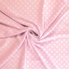 Light Pink White Hearts Bullet Fabric 1 yard