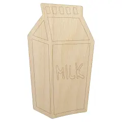 Milk Carton Unfinished Wood Shape Piece Cutout for DIY Craft Projects