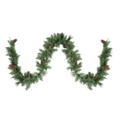 Northlight Yorkville Pine with Twigs and Pinecone Artificial Christmas Garland - 9' x 10" - Unlit Green